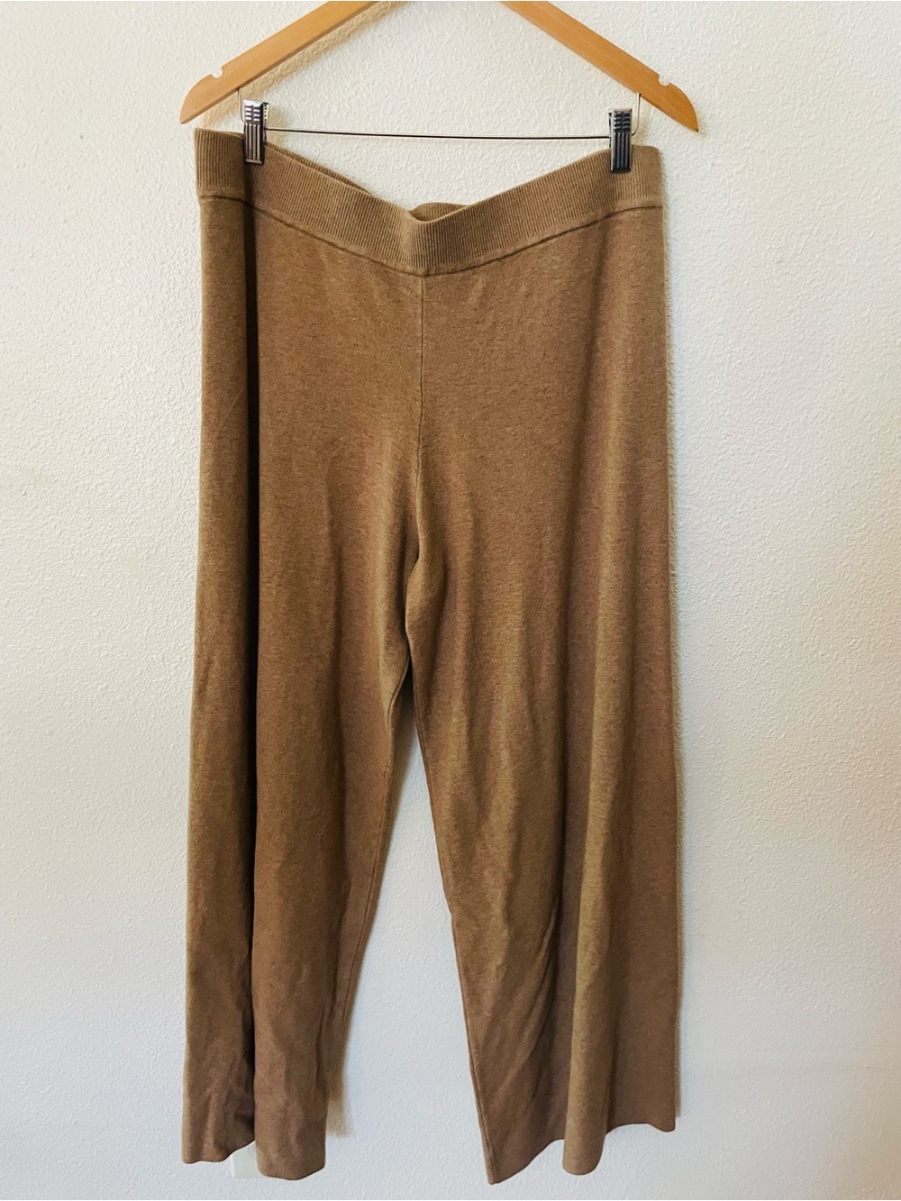 Splendid Women's Wide Leg Sweater Pant Tan Size XXL Plus